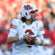 Utah Utes quarterback Cameron Rising (7) looks to pass against the Ohio State Buckeyes during the 2022 Rose Bowl game at the Rose Bowl.